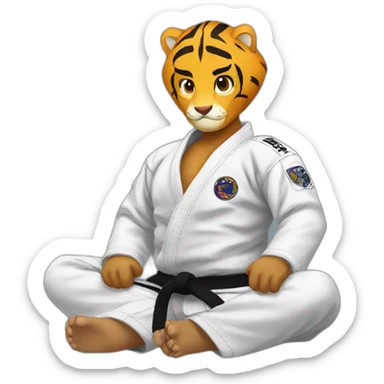 BJJ seated guard  Tiger  sticker