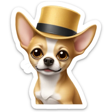 Chihuahua with hat on sticker