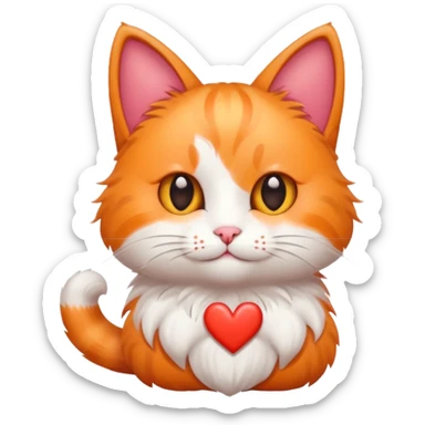 Cat with hearts  sticker