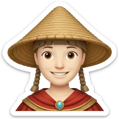 ancient roman conical hat, white, half body sticker