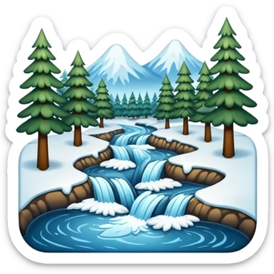 Ein Rhe das in einem Wald ist und es Schneit sticker
