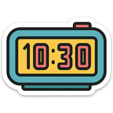 modern digital clock icon sticker