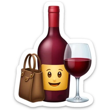 Emojis de vinho vermelho, bolsa, sticker