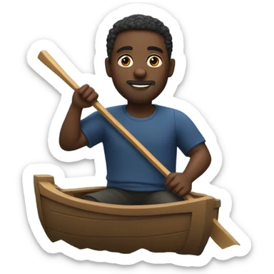 Black man rowing a boat sticker