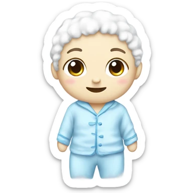 pajamas cute with colour of soft sweet blue and added colour white sticker