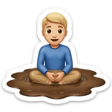 apple style emoji of a man sitting in a puddle after falling sticker