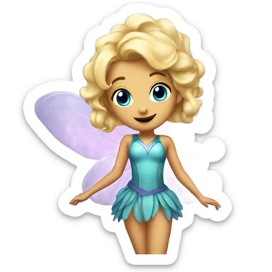 Galactic fairy with blonde hair wishing a Happy Birthday Arielle sticker