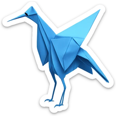 Origami crane blue better sticker