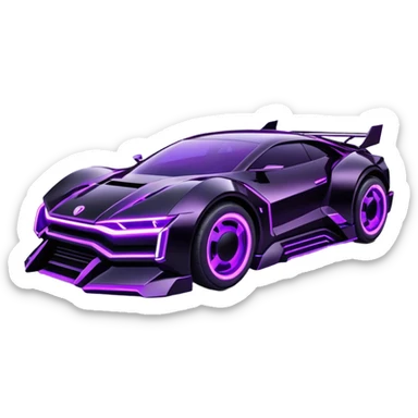 futuristic black and purple cyberpunk car sticker