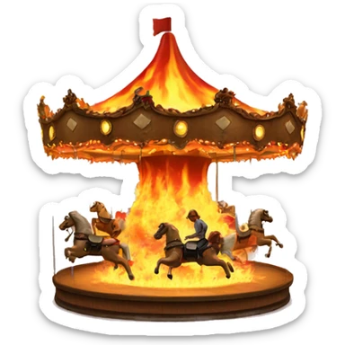Carousel in flames sticker
