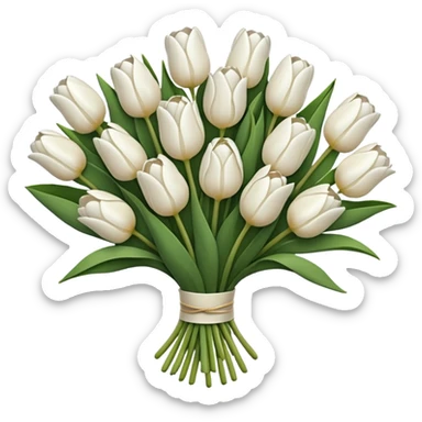 white tulip bouquet  sticker