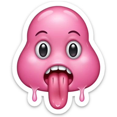 Tongue with drool sticker