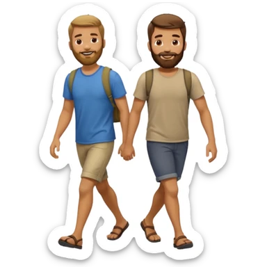 2 guys walking sticker