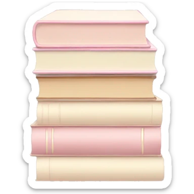 aesthetic book stack beige and light pink sticker