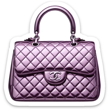 rendering, metallic foil glittering appearance, Chanel bag sticker