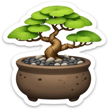 Shallow dark Pebbles Flintstones bonsai pot only  sticker