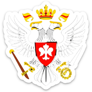 Imperial Russian double-headed eagle flag symbol used by White Army during Russian Civil War sticker