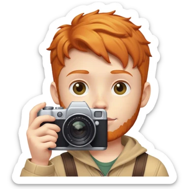 ginger boy with camera sticker
