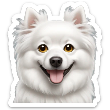 White dog spitz  sticker