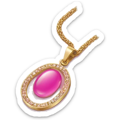 pink and gold necklace sticker