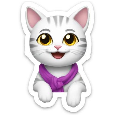 happy gay cat on a shopping spree sticker