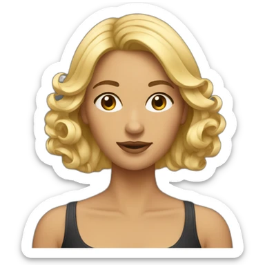 Femme qui se coupe les cheveux sticker