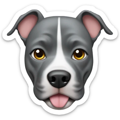 Grey pitbull face with an underbit sticker