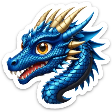 Dragón color negro ojos azules sticker