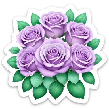 Light purple and mint rose bouquet with beautiful finish sticker