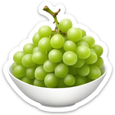 bowl of green Grapes in white bowl sticker