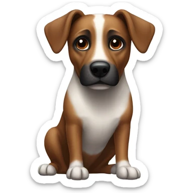 Brown dog with black face shape like a big jack russel  sticker
