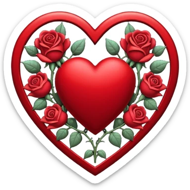 heart with gothic roses sticker