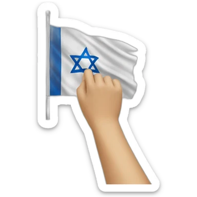 Hand holding Israeli flag sticker