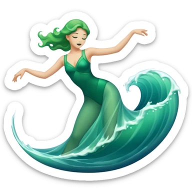 green wave dancer sticker