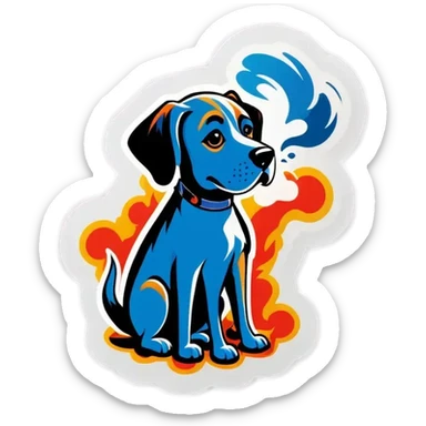 creami adesivi con un cane  che fuma il calumet della pace sticker