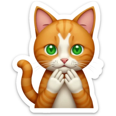 A cat holding its forehead with its paw because it has a headache sticker