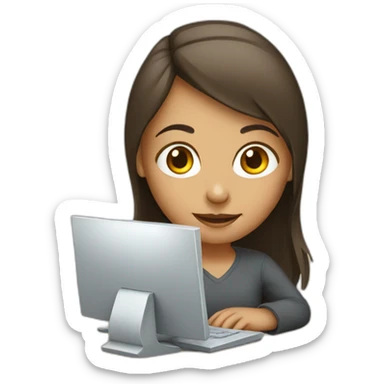 Girl computer sticker