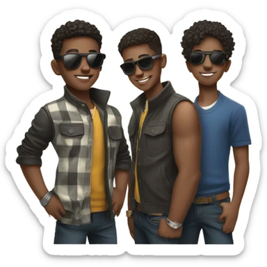 cool boys with sunglasses meme sticker