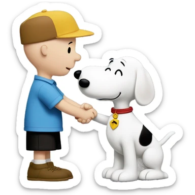 Charlie Brown and snoppy holding hands sticker