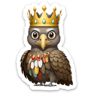 old vulture wearing crown  sticker