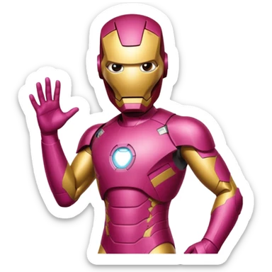 HOMEM DE FERRO from Marvel in a bright PINK swimsuit sticker