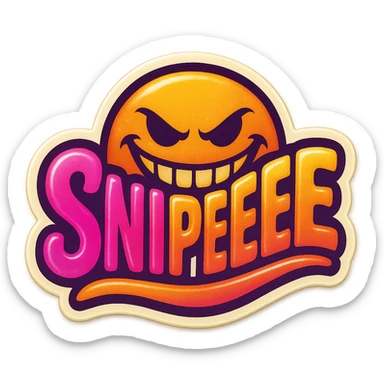 grin EVIL LOOk , Make it say "SNIPEEE" sticker