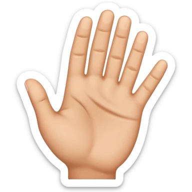 mano abierta color piel sticker