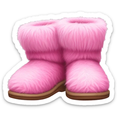 Pink furry/fuzzy boots  sticker