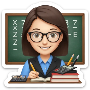 math teacher paraphenalia no apples add books sticker