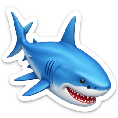 Un Emoji de tiburón co zapato azules  sticker