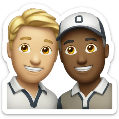 two smiling golfers sticker