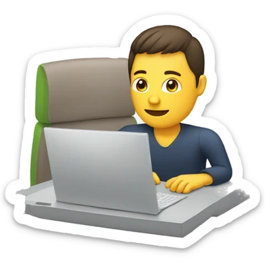 person wih computer written meet on screen  sticker