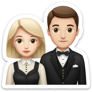 couple butler and housekeeper sticker