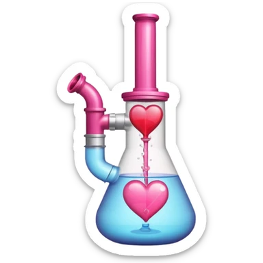 pink bong with a heart sticker